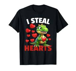 I Steal Hearts – Kinder Kleinkind Dino-Dinosaurier Valentinstag T-Shirt von Valentines Day Shirts Men Women Kids Gifts