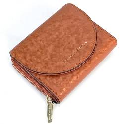 Kleine Geldbörse für Frauen, faltbar, schmal, niedlich, Mini-Geldbörse, Handtasche, Rifd-Kartenetui, Halter, Reißverschluss, Münzfach, 2 Möglichkeiten, Braun, Classic von Valentoria