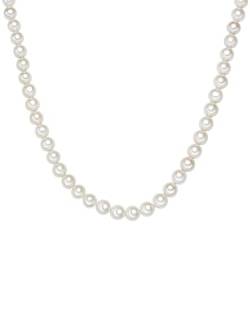 Valero Pearls Damen-Kette Hochwertige Süßwasser-Zuchtperlen in ca. 10 mm Rund weiß 925 Sterling Silber 60 cm - Perlenkette Halskette mit echten Perlen 340316 von Valero Pearls