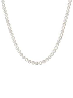 Valero Pearls Damen-Kette Hochwertige Süßwasser-Zuchtperlen in ca. 7 mm Oval weiß 925 Sterling Silber - Perlenkette Halskette mit echten Perlen von Valero Pearls