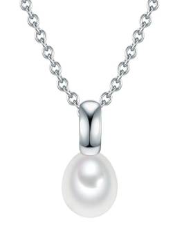 Valero Pearls Damen-Kette Sterling Silber 925 Süßwasser-Zuchtperlen - Halskette für Frauen mit Süßwasser-perle von Valero Pearls