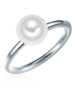 Valero Pearls Damen-Ring Sterling Silber 925 Süßwasser-Zuchtperlen weiß - Modern-Ring für Frauen Süßwasser-perle groß von Valero Pearls