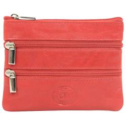 Geldbörse für Damen/Damen, weiches Leder, handliche Münz-/Geldtasche, rot, Einheitsgröße, Klassisch von Valita