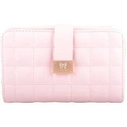 Valita Damen-Geldbörse aus weichem, gestepptem PU, mittelgroß, zweifach faltbar, RFID – Blush Pink von Valita