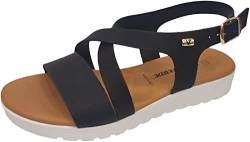 Valleverde Sandalen Frau in schwarzem Leder 24101. EIN bequemer Schuh für alle Gelegenheiten geeignet. Frühling Sommer 2020 EU 40 von Valleverde