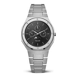 Valuchi Luxus Mode Herren Mondkalender Mechanische Automatik Tag & Nacht Anzeige Saphirglas Edelstahl wasserdichte Uhr mit Datum (Silver Schwarz) von Valuchi