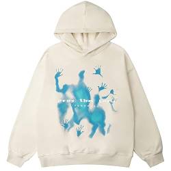 Vamtac Herren Neuheit Grafik Hoodies Y2k Streetwear Kapuzenpullover Pullover Hip Hop Mode Oversized Hoodie Unisex, 02A-Aprikose, Small von Vamtac