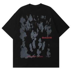 Vamtac Herren Oversized Graphic Tees Y2k Vintage Graffiti Tie Dye Kurzarm Shirts Streetwear Sommer Tops T-Shirt Unisex, B4-schwarz, L von Vamtac