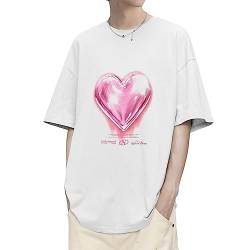 Vamtac Herren Vintage Graphic Harajuku T-Shirt Streetwear Casual Oversized Tops Damen Ästhetisches T-Shirt, A weiß, L von Vamtac