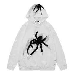 Vamtac Spider Hoodie y2k Oversized Graphic Print Hoodies Streetwear Sweatshirt Fashion Pullover Hooded Unisex, A5-Weiß, X-Large von Vamtac