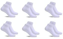 Van Der Rich - (6x Paar Sneaker Socken Baumwolle Schwarz & Weiß Von Klein bis Groß - Damen - Herren (35-38, 6xWeiß) von Van Der Rich