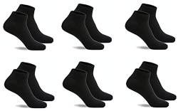 Van Der Rich - (6x Paar Sneaker Socken Baumwolle Schwarz & Weiß Von Klein bis Groß - Damen - Herren (40-43, 6xSchwarz) von Van Der Rich