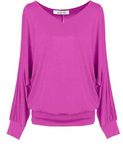 Van Der Rich ® - Basic Tops Bluse mit Langen Ärmeln - Damen (ML-Fuchsia, L) von Van Der Rich