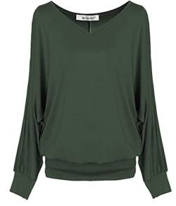 Van Der Rich ® - Basic Tops Bluse mit Langen Ärmeln - Damen (ML-Khaki, XXL) von Van Der Rich