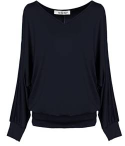 Van Der Rich ® - Basic Tops Bluse mit Langen Ärmeln - Damen (ML-Marine, M) von Van Der Rich