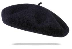 Van Der Rich ® - Baskenmütze Baske (100% Wolle) mit Innenfutter - Damen/Herren (Marine, T56) von Van Der Rich