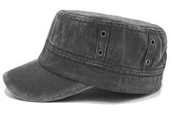 Van Der Rich ® - Cap Vintage Army Military Cap Gewaschener 100% Baumwolle - Dammen-Herren (Schwarz, One Size) von Van Der Rich