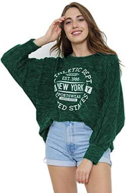 Van Der Rich ® - Großer Pullover mit Buchstabendruck - Damen (Grün, L-XL) von Van Der Rich