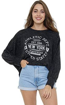 Van Der Rich ® - Großer Pullover mit Buchstabendruck - Damen (Schwarz, L-XL) von Van Der Rich