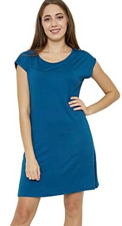 Van Der Rich ® - Kleid aus Leichtem Stoff Knielanges Kleid Lässiges - Damen (Entenblau, M-L) von Van Der Rich