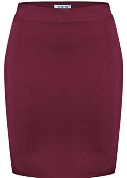 Van Der Rich ® - Kurzer, Enger Rock Gummizug in der Taille - Damen (Bordeaux, L-XL) von Van Der Rich