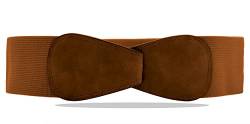 Van Der Rich ® - Obi Gürtel Elastisch Dehnbar Breite 7 cm - Damen (Kamel, One Size) von Van Der Rich