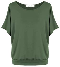 Van Der Rich ® - Oversize T-Shirt mit Fledermausärme - Damen(Khaki, XL) von Van Der Rich