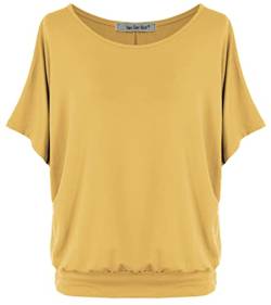 Van Der Rich ® - Oversize T-Shirt mit Fledermausärme - Damen(Senf, L) von Van Der Rich