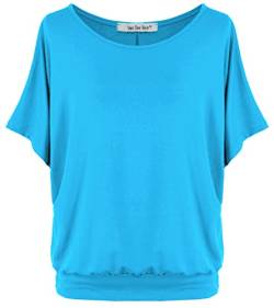 Van Der Rich ® - Oversize T-Shirt mit Fledermausärme - Damen(Türkis, XXL) von Van Der Rich