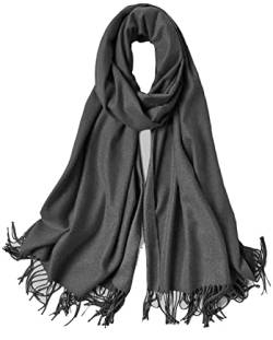 Van Der Rich ® - Schals mit Fransen Baumwollqualität - Damen (Uni-Dunkelgrau) von Van Der Rich
