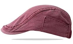 Van Der Rich ® - Schirmmütze aus Baumwolle Flatcap Einstellbar - Herren (Bordeaux, One Size) von Van Der Rich