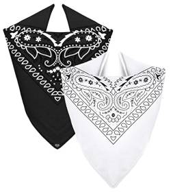 Van Der Rich ® - Set 2 Bandanas aus 100% Baumwolle Halstuch für Herren Damen (Schwarz-Weiß, One Size) von Van Der Rich