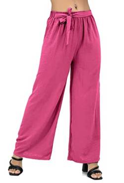 Van Der Rich ® - Sommerhose Ample Elegant Hohe Taille Lässige Palazzo Hose - Damen (Fuchsia, One Size) von Van Der Rich