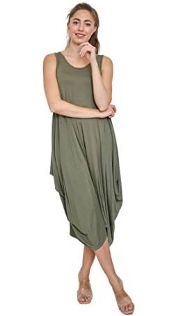 Van Der Rich ® - Sommerkleid Long Fledermaus-Stil - Damen (Khaki, One Size) von Van Der Rich