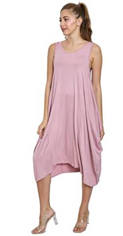 Van Der Rich ® - Sommerkleid Long Fledermaus-Stil - Damen (Rosa, One Size) von Van Der Rich