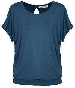 Van Der Rich ® - T-Shirt mit offenem Rücken - Damen (Denim-B, L) von Van Der Rich