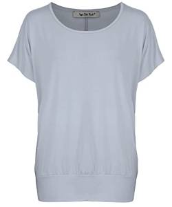 Van Der Rich ® - Tshirt Kurzam Rundhalsausschnitt Sommer- Damen (Grau, L) von Van Der Rich