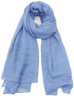 Van Der Rich ® - Tücher Plissee-Schal, Einfarbig - Damen (Blau, TU) von Van Der Rich