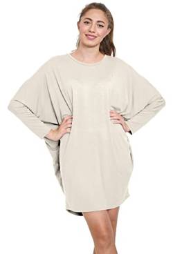 Van Der Rich ® - Tunika Kleid Langarm Oversize Einheitsgröße - Damen (Beige, One Size) von Van Der Rich