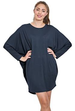 Van Der Rich ® - Tunika Kleid Langarm Oversize Einheitsgröße - Damen (Marine, One Size) von Van Der Rich