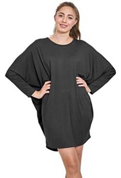 Van Der Rich ® - Tunika Kleid Langarm Oversize Einheitsgröße - Damen (Schwarz, One Size) von Van Der Rich