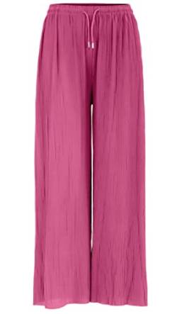 Van Der Rich ® - Weite Plissee Hose High Waist und Verstellbar Bänder - Damen (Fuchsia, One Size) von Van Der Rich