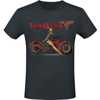 Van Halen T-Shirt - Pinup Motorcycle - S bis 3XL - für Männer - Größe M - schwarz  - Lizenziertes Merchandise! von Van Halen