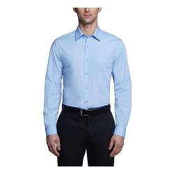 Van Heusen Herren Anzughemd, Popeline, einfarbig Klassisches Hemd, Cameo Blau, 41 cm Hals 81 cm-84 cm Ärmel von Van Heusen
