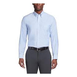Van Heusen Herren Hemd Oxford Solid Regular Fit, Blau, 15.5" Neck 38"-39" Sleeve von Van Heusen