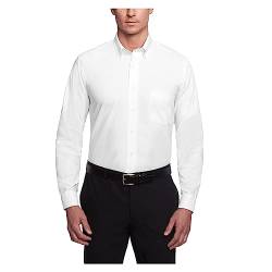 Van Heusen Herren Hemd Oxford Solid Regular Fit, Weiss/opulenter Garten, 21" Neck 36"-37" Sleeve von Van Heusen