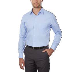 Van Heusen Herren Hemd Regular Fit Popeline Solid, Cameo Blau, 17.5 Neck / 36-37 Sleeve von Van Heusen