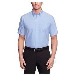 Van Heusen Herren Hemden Kurzarm Oxford Solid, blau, 42 cm Hals von Van Heusen