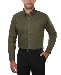 Van Heusen Herren Kleid Hemd Regular Fit Oxford Solid Buttondown Kragen, dunkelgrün, XL von Van Heusen