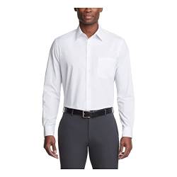 Van Heusen Herren Kleid Hemd Regular Fit Popeline Solid, Weiss/opulenter Garten, 46 cm Hals 86 cm- 89 cm Ärmel von Van Heusen